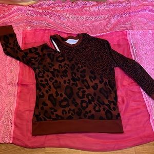 Burgundy and black leopard print